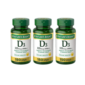 nature's bounty vitamin d3 125 mcg 5000 iu softgels, maximum strength 150 ea ( pack of 3)