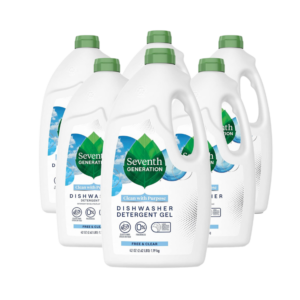 seventh generation dishwasher detergent gel for sparkling dishes free & clear fragrance free 42 oz, pack of 6