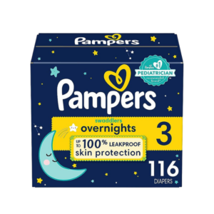 pampers swaddlers overnights diapers size 3, 116 count disposable diapers