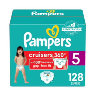 pampers cruisers 360 diapers size 5, 128 count disposable diapers