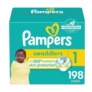 pampers swaddlers diapers size 1, 198 count disposable diapers