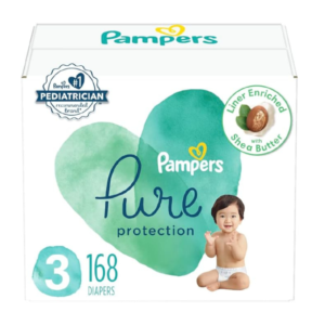 pampers pure protection diapers size 3, 168 count disposable diapers