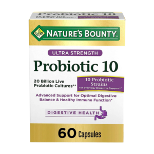 probiotics by nature's bounty, ultra strength probiotic 10, immune health & digestive balance, 60 capsules
