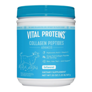 vital proteins collagen peptides powder with hyaluronic acid and vitamin c, unflavored, 20 oz