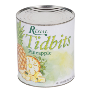 can pineapple tidbits in natural juice 6/case