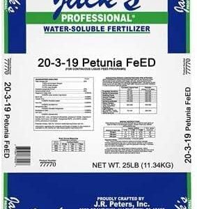 j r peters inc jacks prof 77770 petunia feed plus magnesium 20 3 19 fertilizer, 25 pound