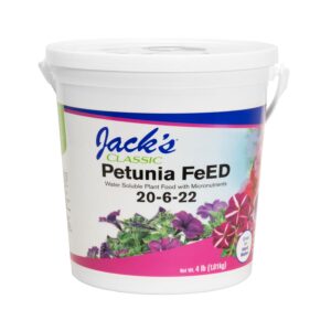 jack's classic 20 6 22 petunia feed water soluble fertilizer with micronutrients, 4lbs provides lush green annuals