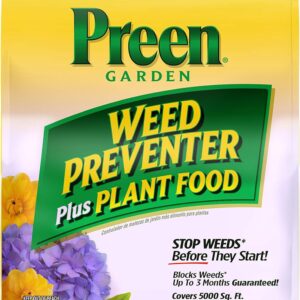 preen garden weed preventer plus plant food 31.3 lb. covers 5,000 sq. ft.