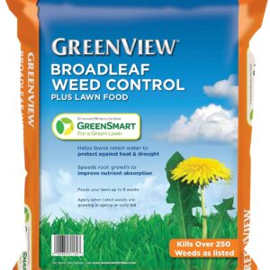 greenview weed & feed 13 lb. bag covers 5,000 sq. ft.