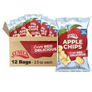 seneca original apple chips | made from fresh 100% red delicious apples | yakima valley orchards | seasonally picked | crisped apple perfection | foil lined freshness bag | 2.5 ounce (pack of 12)