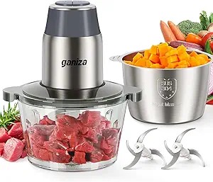 GANIZA Food Processors, Electric Chopper with Meat Grinder & Veggie Chopper